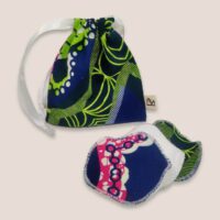 Bewaartasje voor face pads in African style made by PAS CREATIONS