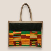 Jute shopper in African style made by PAS CREATIONS