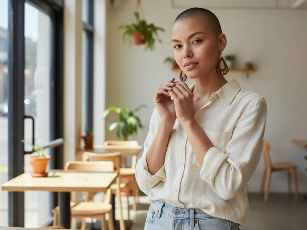 Houten oorhangers in African style made by PAS CREATIONS