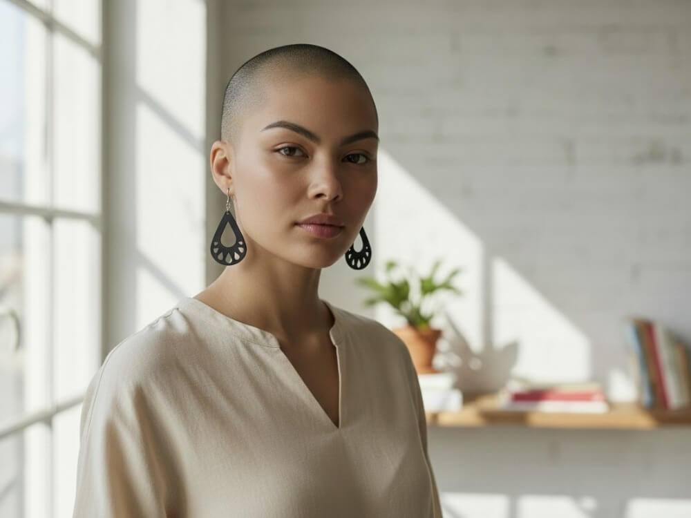 Houten oorhangers in African style made by PAS CREATIONS