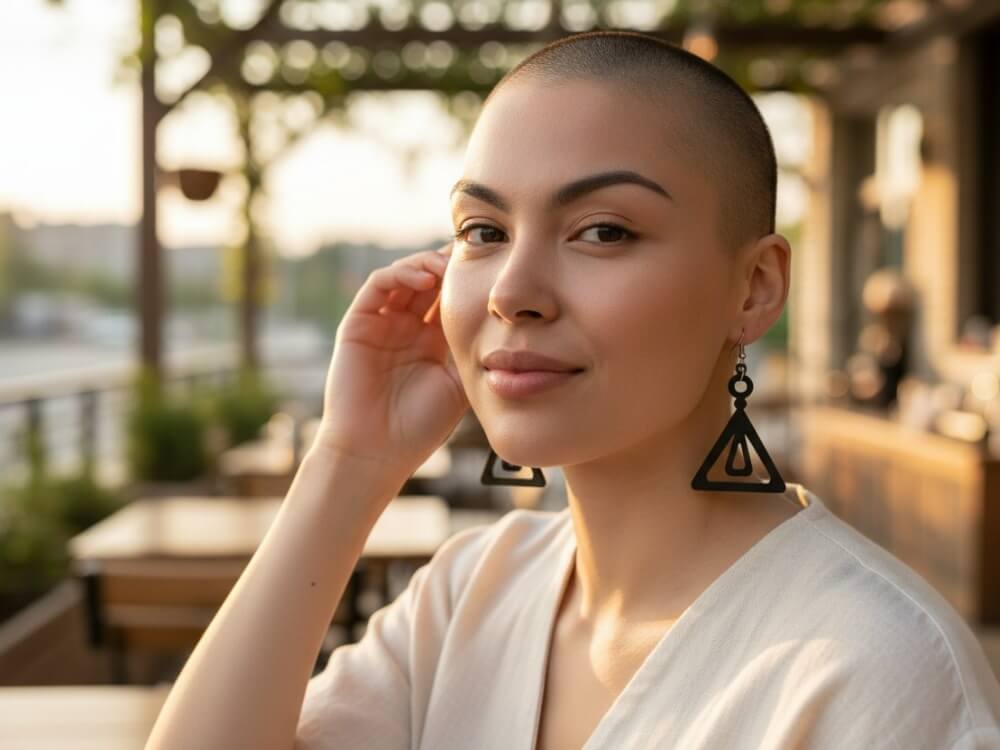 Houten oorhangers in African style made by PAS CREATIONS