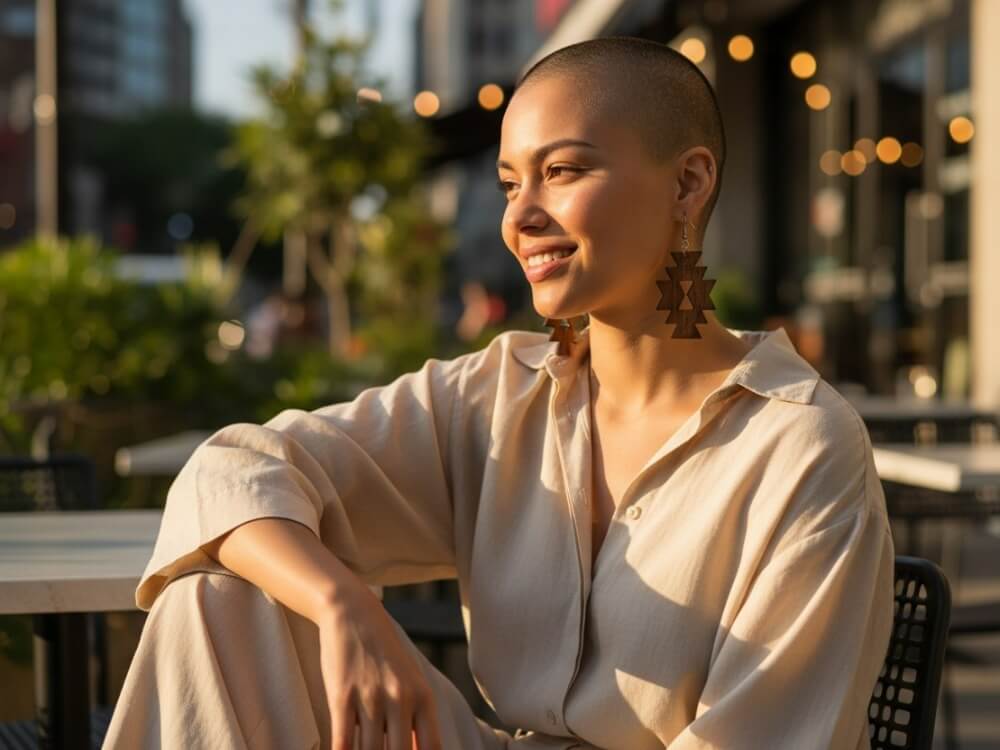 Houten oorhangers in African style made by PAS CREATIONS