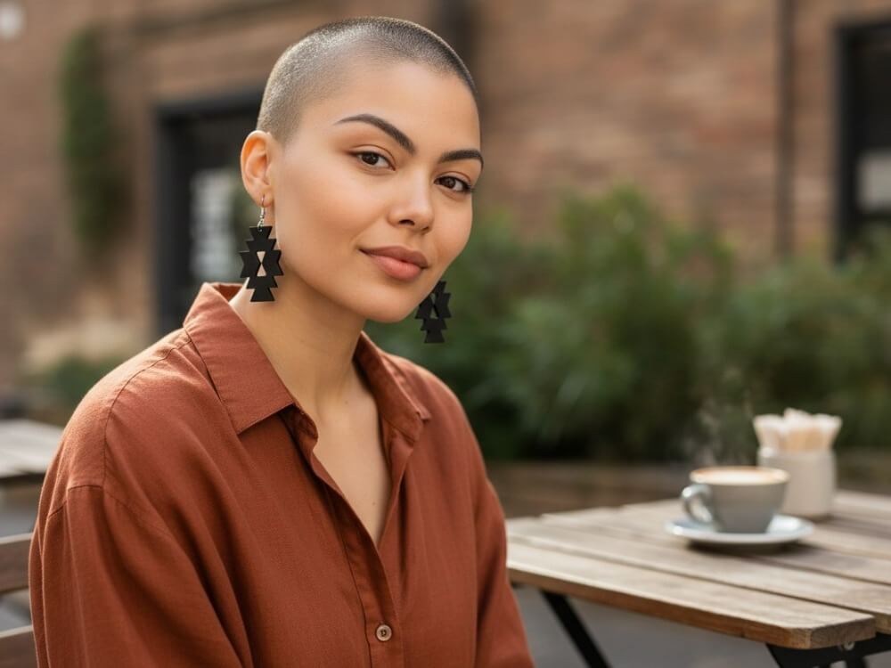 Houten oorhangers in African style made by PAS CREATIONS