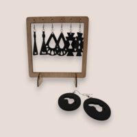 Houten oorhangers in African style made by PAS CREATIONS