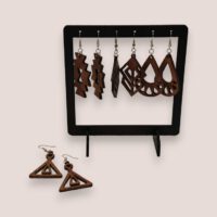Houten oorhangers in African style made by PAS CREATIONS